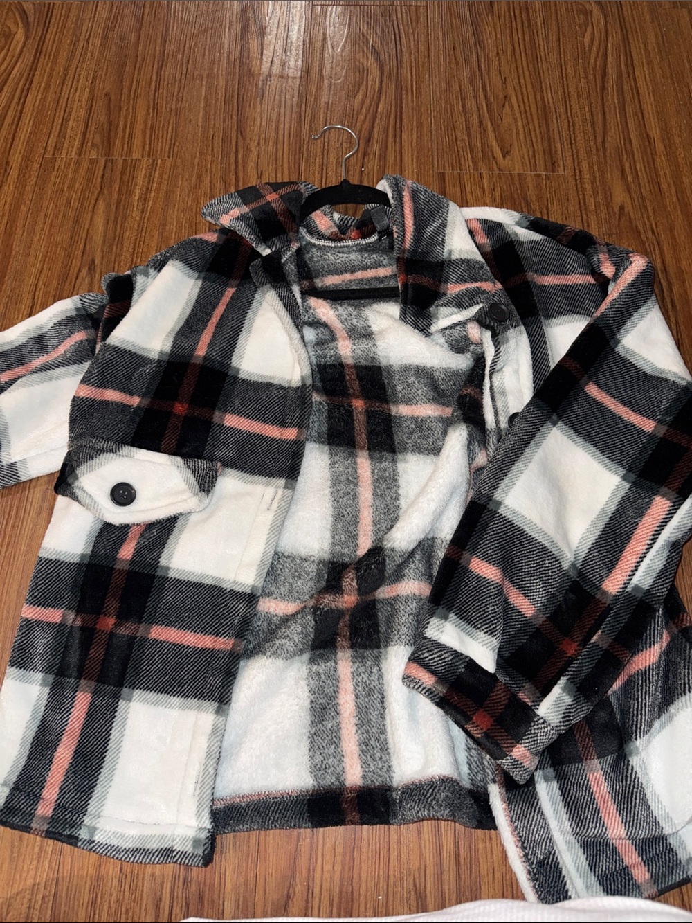 Women’s Pink & Black Plaid Shacket Jacket - Picture 1 of 1